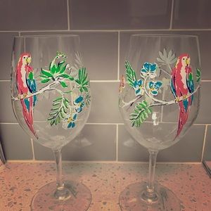 hand painted wine glasses